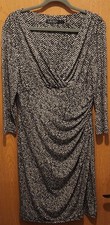 Raulph Lauren Black and White V-Neck Dress, Size 12