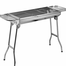 Barbecue Charbon Bois Grill Inox Pliable Portable Robuste Haute Qualité Durable