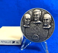 Apollo XVI Medallic Art Co. .999 Silver 63mm Medal 4.5 OZ.