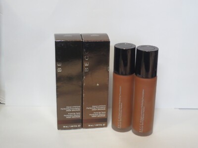 BECCA AQU LUMINOUS PERFECTING FOUNDATION DEEP BRONZE 1 OZ BOXED DETAILS (LOT 2)