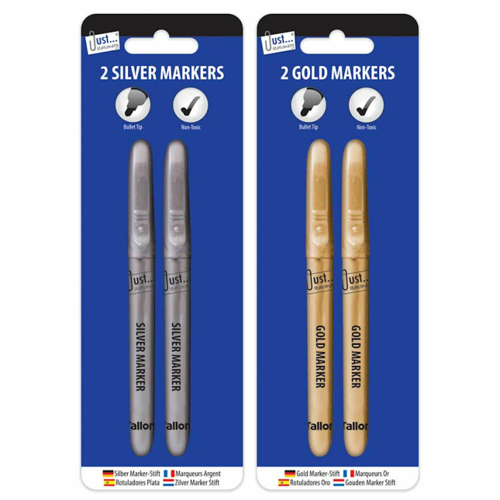 Markers - Permanent Marker Paper Craft Card Art Metallic Silver Gold Pens Shiny-image