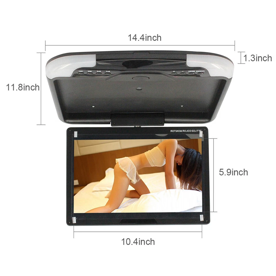 13" Car Screen Monitor LCD TFT Overhead Flip Down Car Ceiling PAL/NTSC 12/24V - Image 2 of 4