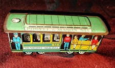 Vintage Tin Trolley Car Powell Mason St .Has Dent On The One Side