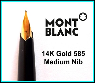 MONTBLANC 320 Fountain Pen, Black, 14K Medium NIB - Cartridge