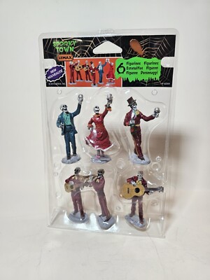 Lemax Spooky Town Day of the Dead Lot of 6 Skeleton Village Figurines Mariachi