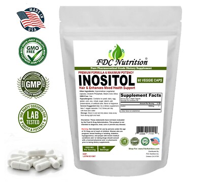 FDC Nutrition Inositol 1000 mg 60 Vegan Capsules