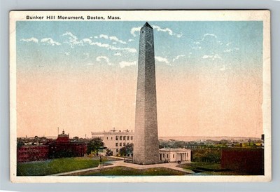 Boston Massachusetts, BUNKER HILL MONUMENT, Statue, Vintage Postcard