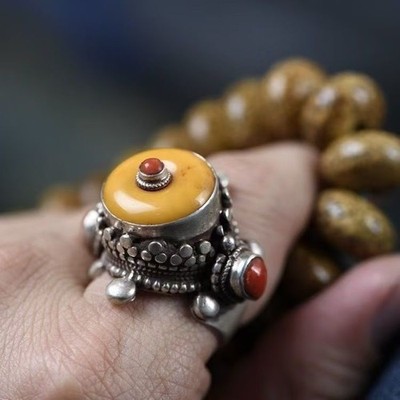 Ethnic Style Vintage Style Peace Buckle Adjustable Ring for Index Finger