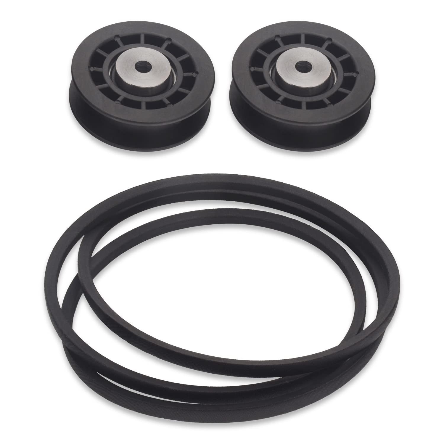 Braveboy 2 x Lawn Mower Idler Pulley 587973001 581904001 & 1 x Belt Black 