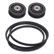 Braveboy 2 x Lawn Mower Idler Pulley 587973001 581904001 & 1 x Belt Black 