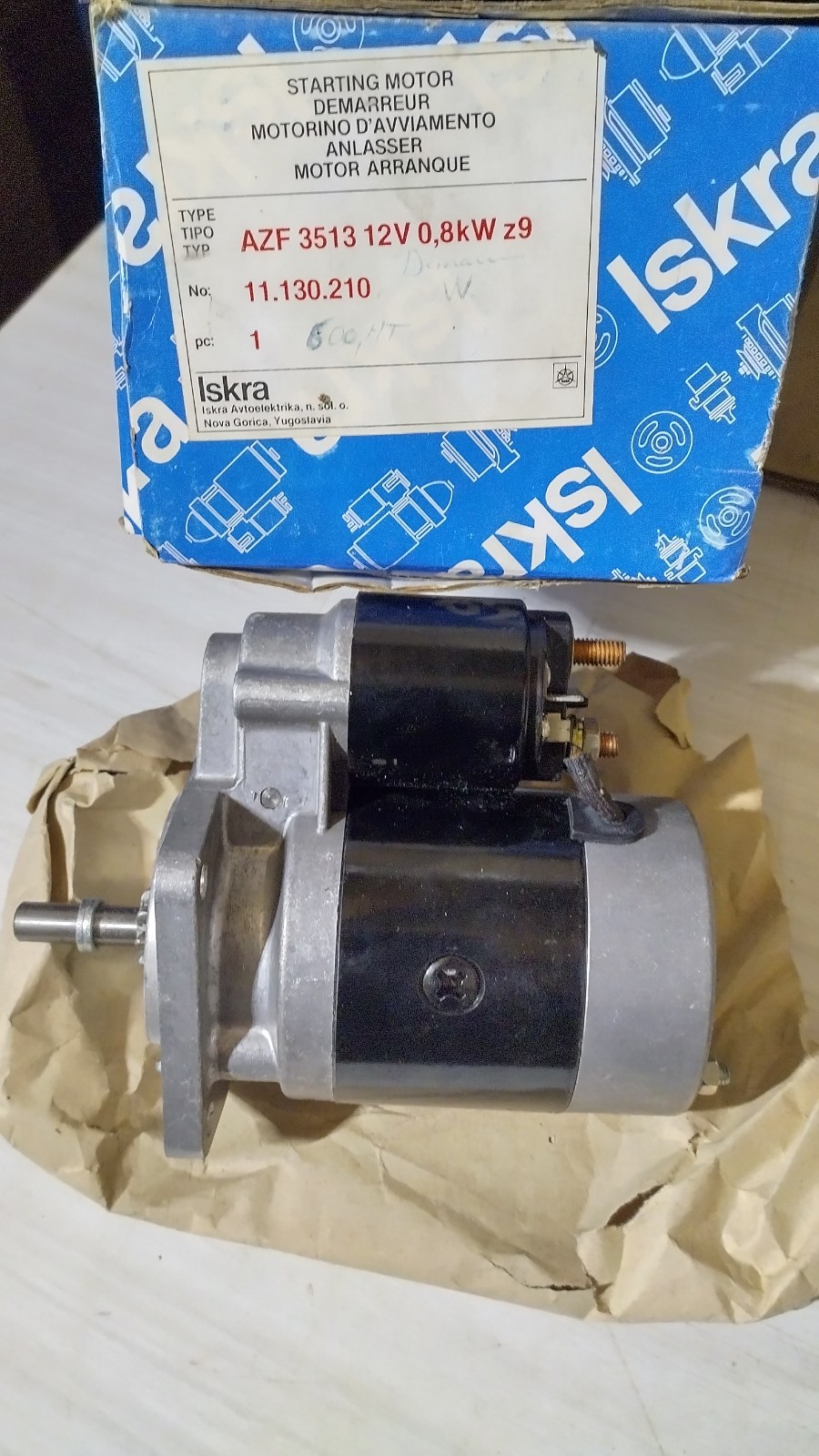 Démarreur ISKRA AZF3513 12V 0.8KW pour moteur essence Audi et Seat