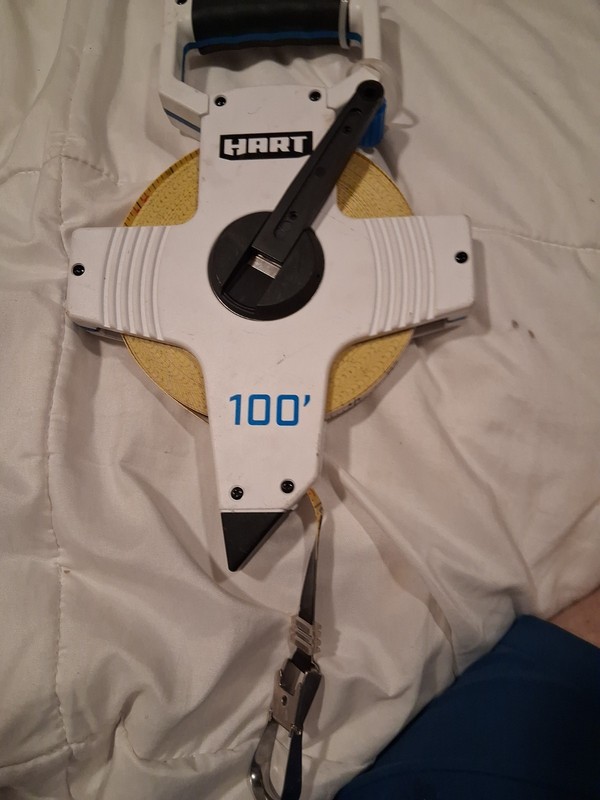 HART 100-Foot LONG TAPE MEASURE Durable Fiberglass Metal Loop End & Ground Stake