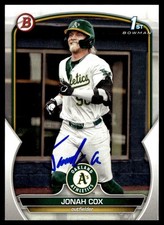 2023 Bowman Draft Baseball Jonah Cox Oakland Athletics #BD-135 Signed