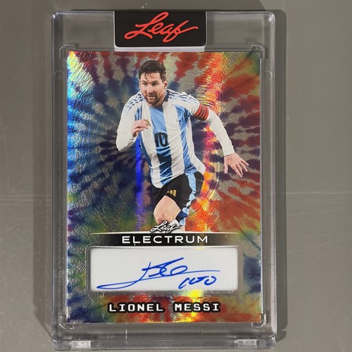 2025 Leaf Electrum Rainbow Tie-Dye Lionel Messi Auto Argentina 1/8 Encased HOT!!