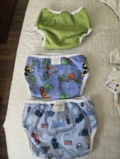 Thirsties Modern Cloth Diapers Lot w/ Inserts, Size Two Medium, Green Multicolor