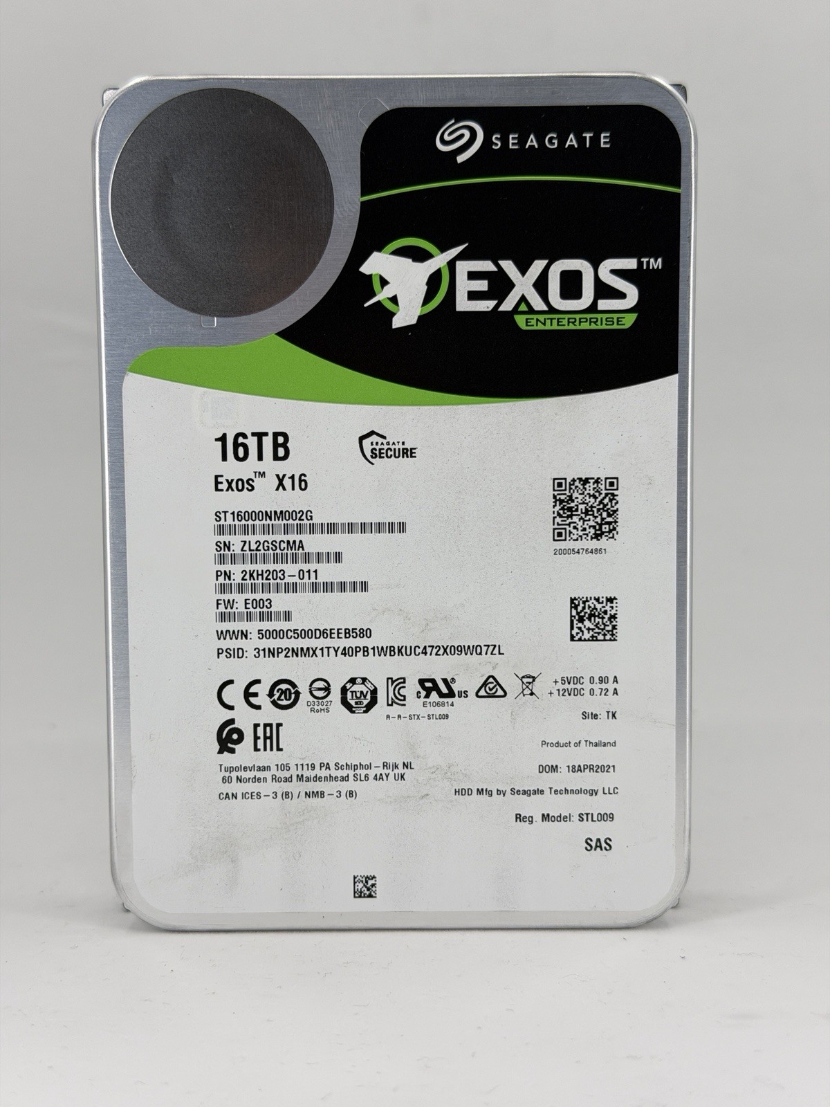 Seagate Exos X16 16TB 3.5" Enterprise SAS 12Gb/s Hard Drive - Preowned & Tested