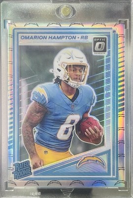  2025 Donruss Optic - Omarion Hampton (RC) /32 Team Logo - LA Chargers