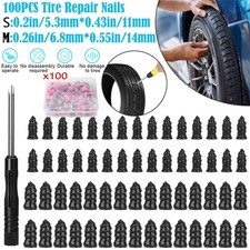 100PCS Rubber Tire Nail Repair Kit Screw In Tire Plugs for Car Truck SUV Van 