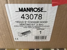 Manrose Cooker hood kit Kitchen Fan Extract hood with Ducting 150mm 6" 43078