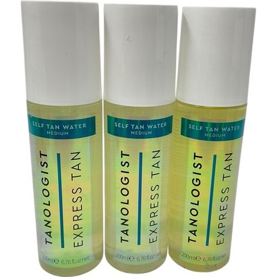Lot of 3 - Tanologist Express Tan Self Tan Water Medium 200 ml / 6.76