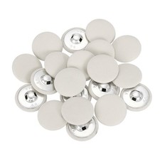 20Pcs Fabric Cloth Covered Button 28mm 44L Metal Shank Buttons Beige