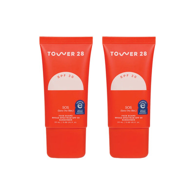 x2 Tower 28 - SOS FaceGuard SPF 30 Sunscreen PA+++, 0.68 Fl Oz/20 mL
