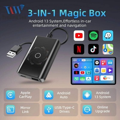 Carplay AI Box Android 13 Wireless Android Auto Smart TV Box For Youtube Netflix