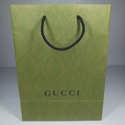  GUCCI Green Limited Edition Shopping Gift Bag 14” x 10” x 5.5” Embossed Logo
