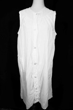 Antique Edwardian French White Cotton Night Gown Size XL Excellent Condition