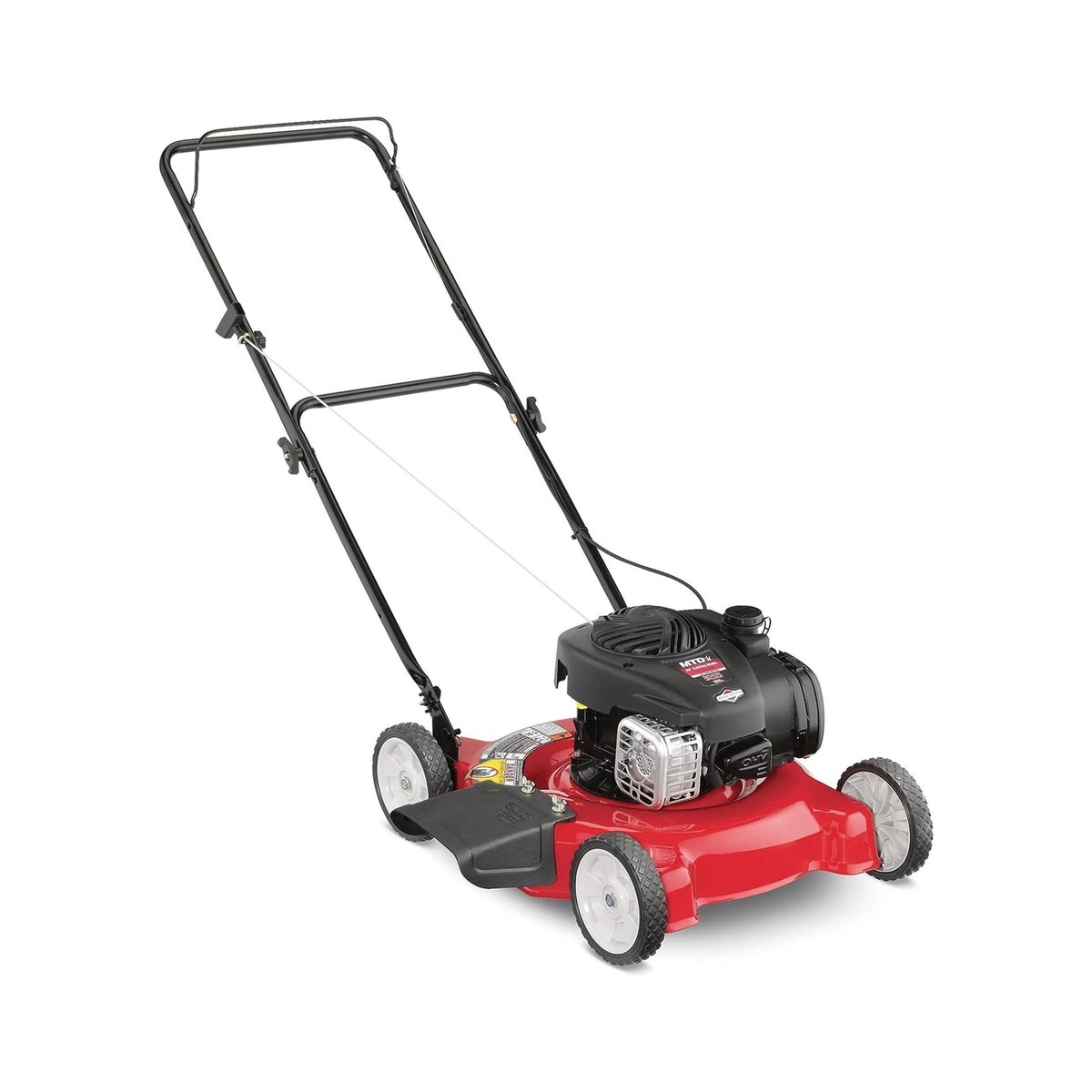 Gas Powered Push Lawn Mower with Engine Oil, 20 Inch Steel Cutting