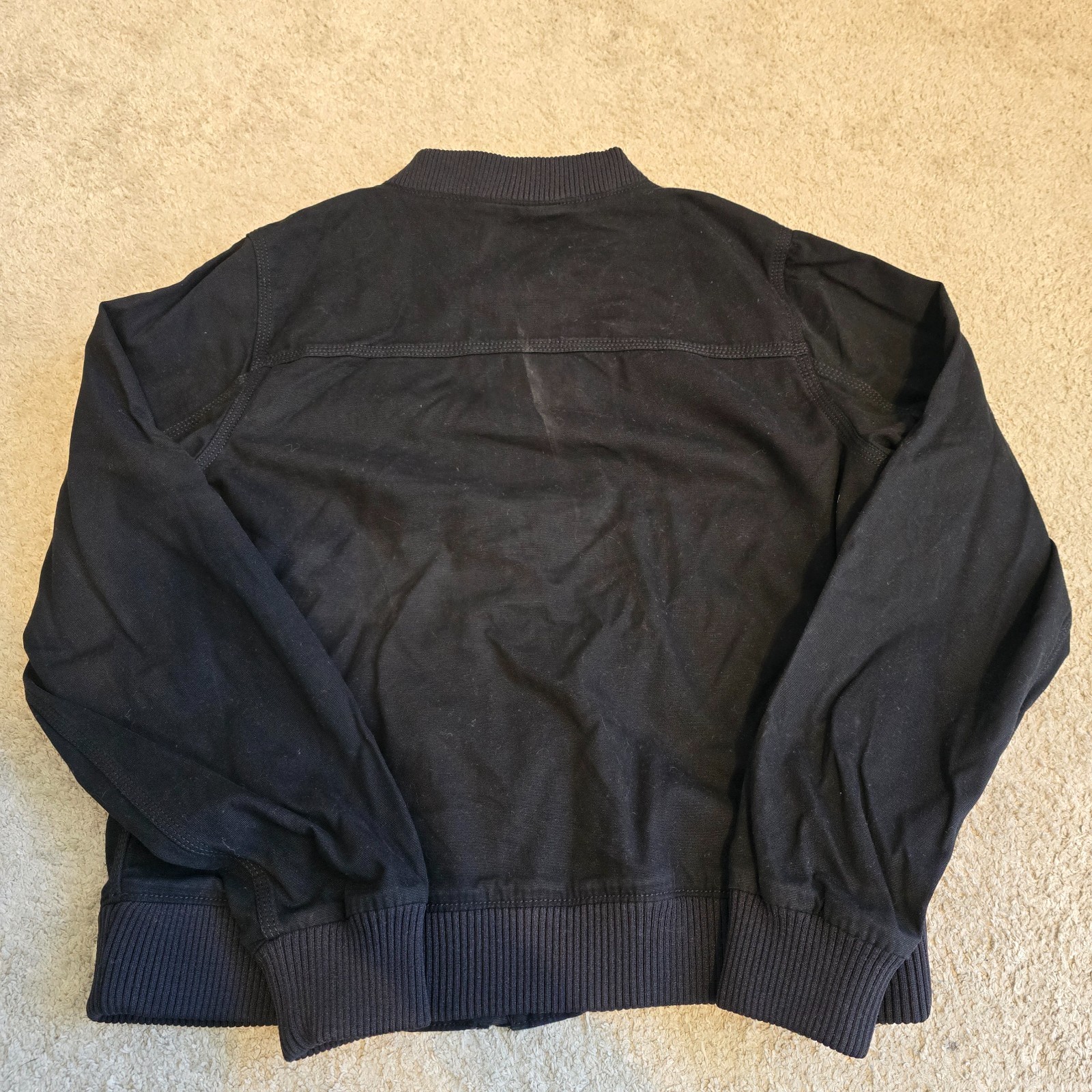 Carhartt Women's Crawford Relaxed Fit Canvas Bomber Jacket Black Size L Rugged image 6