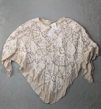 Elena Baldi Pure Linen Poncho Top Womoens One Size Boho Made in Italy