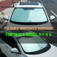 For Tesla Foldable SUV Car Windshield Sun Visor Shade Cover Heat Window UV Block