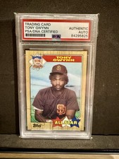 TONY GWYNN PSA DNA AUTHENTIC AUTO 1987 TOPPS #599 ALL-STAR AUTOGRAPH