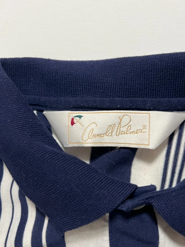 Camisa Polo de Golf Arnold Palmer Preppy Verano Informal Azul Marino Para Hombre Talla Grande Foto 4 de 4