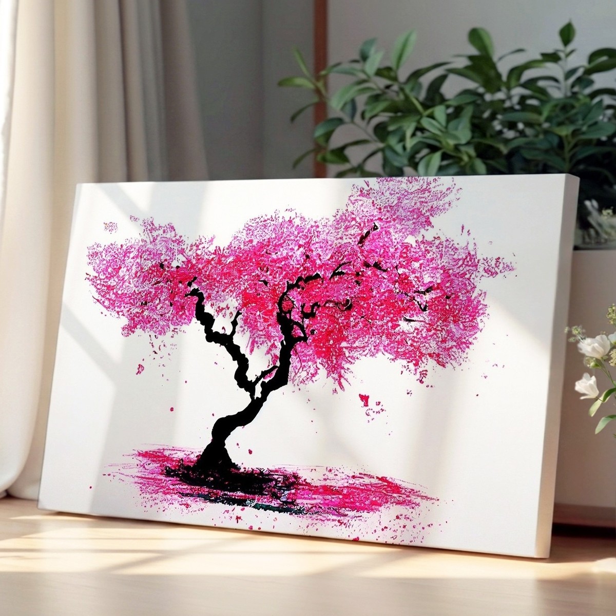 Artistic Cherry Blossom Tree Canvas Wall Art Print Home Decor