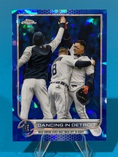 2022 Topps Chrome Blue Sapphire Baez Grossman Dancing in Detroit Tigers Insert