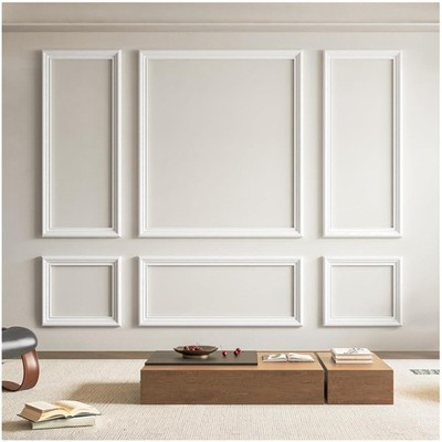 Elegant Wall Molding Set, DIY Install, White