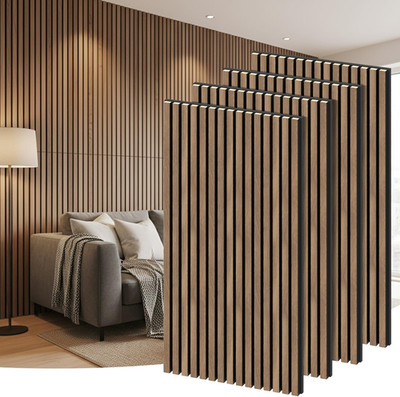 4 Pack Wood Panels for Wall, 47.2''×23.6''×0.7'' Wood Slat Acoustic Panels