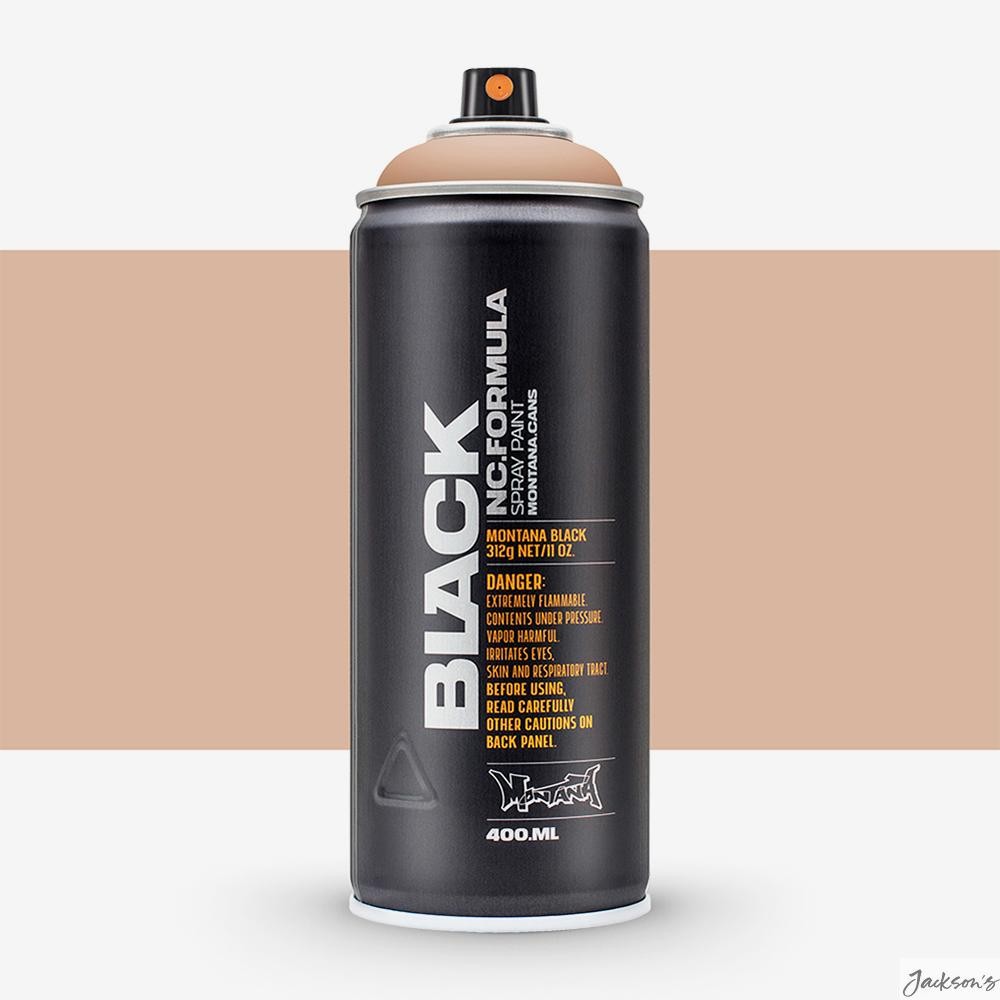 Montana Black Spray Paint Lacquer 400ml Cremino Matte Finish For Art Projects
