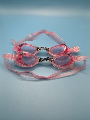 Two Pairs Of Pink Bedazzled Swimming Goggles