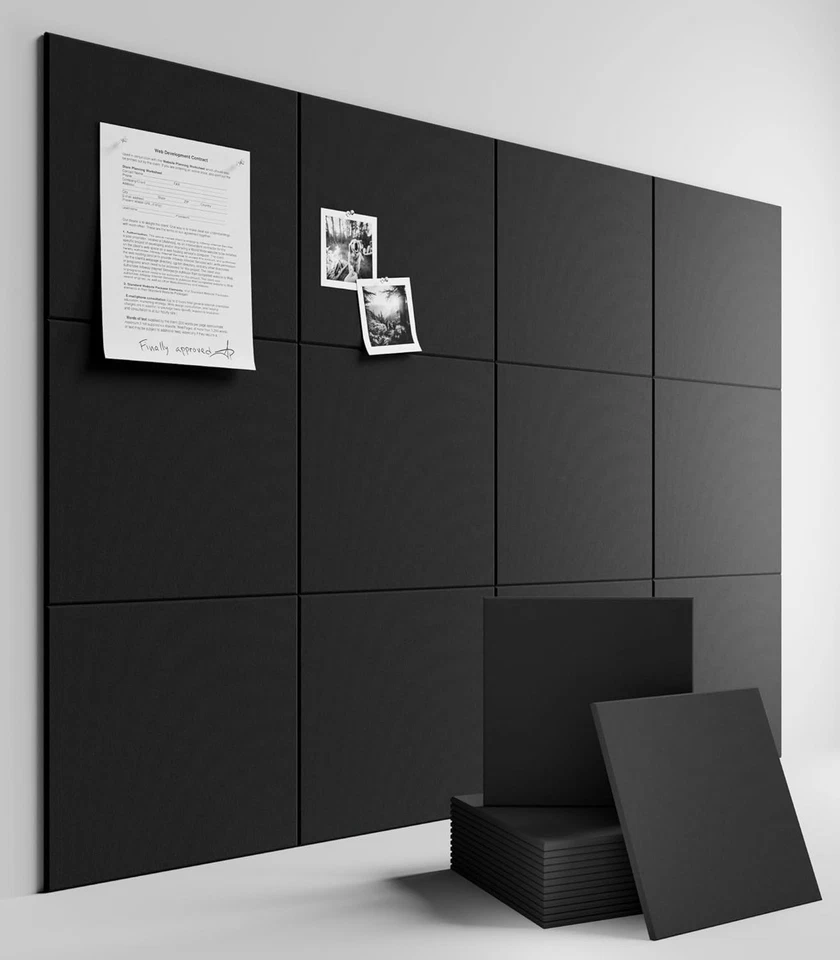 Stylish Large Felt Bulletin Board for Office & Classroom - 12 Heavy Tiles - Image 3 of 4