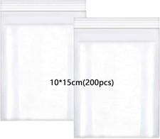 Druckverschlussbeutel 10x15cm 200 St&uuml;ck Wiederverschlie&szlig;bar Transparent Zipper