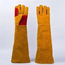 23.6 Inch Long Sleeves Leather Welding Gloves, Heat Resistant Stove Fire and Bar