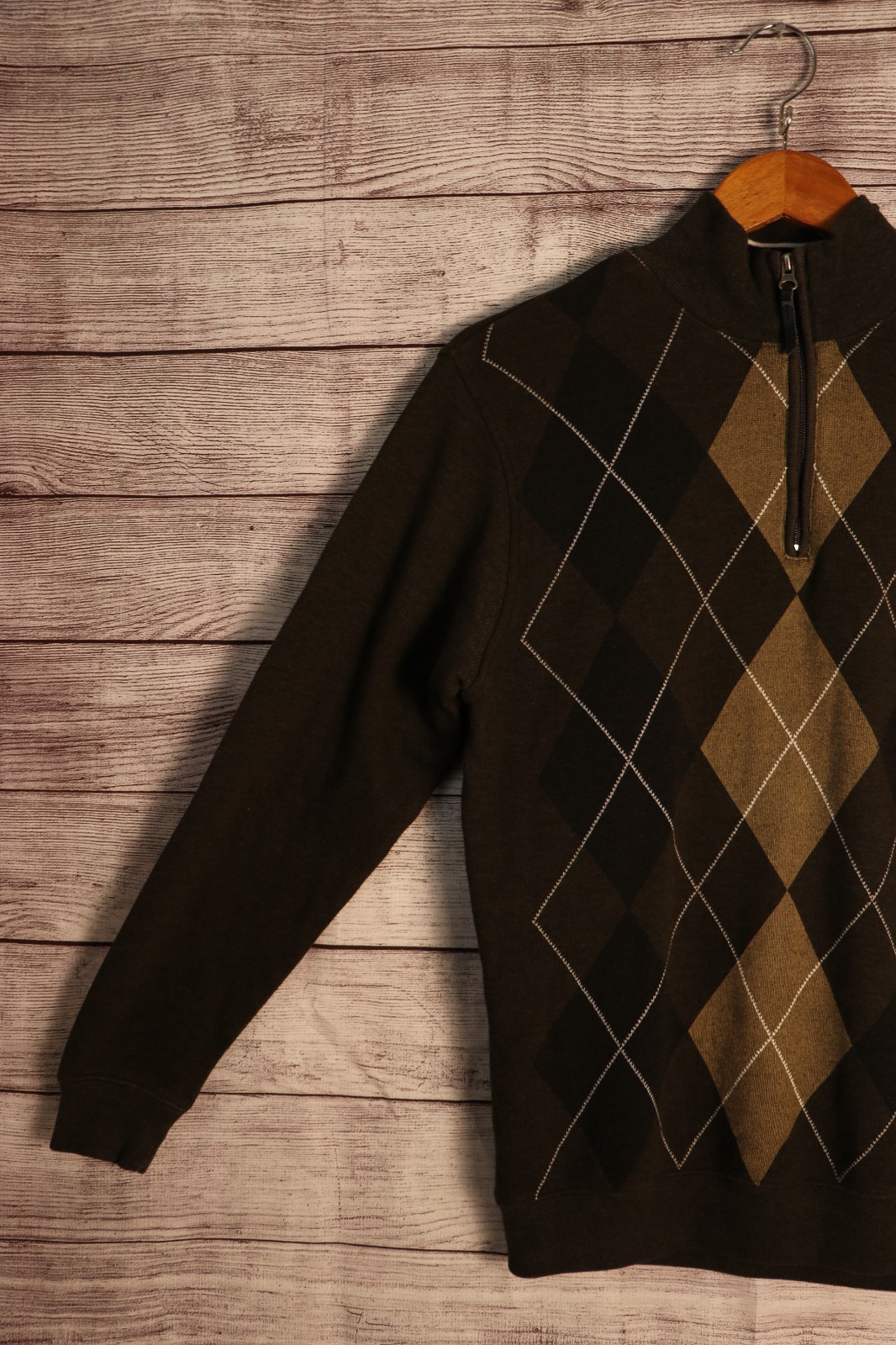 Method Medium Argyle Mock Neck Quarter Zip Knit S… - image 4