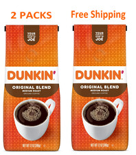 (Pack Of 2) Dunkin’ Original Blend Ground Coffee, Medium Roast, 12 Oz Bag 9.26 per pound