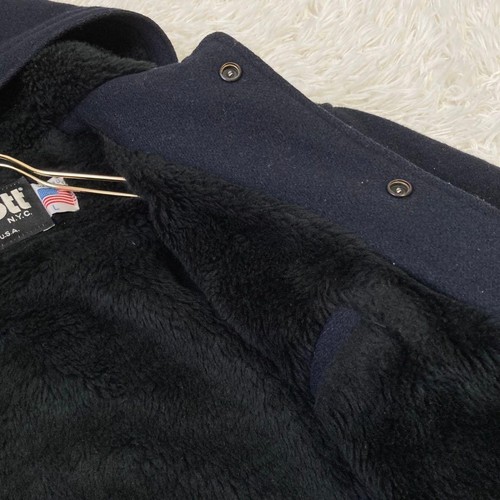 Schott Lined Boa Blouson Navy L Thick Casual Parka - Picture 12 of 13