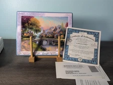 Thomas Kinkade Cobblestone Brooke #8 Bridges of Life Bradford Exchange Plate COA