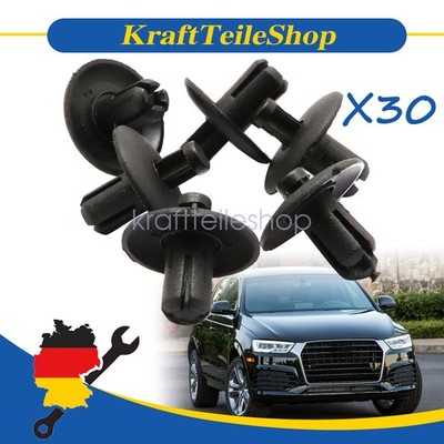 30 Spreizniete Schlagniet Befestigung Clips für Audi A2 A4 A5 A8 Q3 Q5 4D0807300