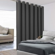 Room Divider Curtain Total Privacy Wall Grommet Thermal Insulated Wide Blacko...